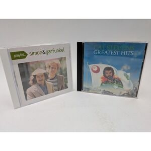 Simon & Garfunkel Cat Stevens Greatest Hits CD Bundle Folk Rock 2 Disc Set